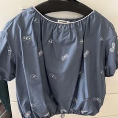 mina perhonen ブルーグレー 蝶刺繍 半袖トップス - メルカリ
