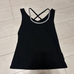 ラインストーン ストラップ タンクトップ ブラックのサムネイル
