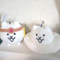 にゃんこ大戦争プライズ　ぬいぐるみマスコット勇者ねこ・UFOねこ　2点