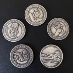 R10 LEONARDO 外国古錢 銀貨　硬貨　5枚セットのサムネイル