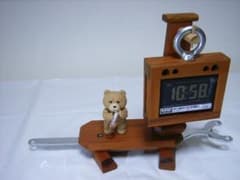 15FSBD◎欅板材の亀型電波目覚まし時計台カシオDQD-S01J【TED除く】 15FSBD◎欅板材の亀型電波目覚まし時計台カシオDQD-S01J【TED除く