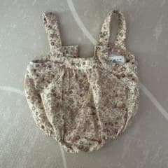 【美品】ZARA ロンパース 小花柄　6-9m ガーゼ コットンロンパースのサムネイル