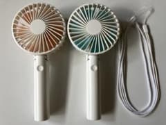 ハンディファン 2個セット 携帯扇風機 ストラップ付き ピンク　ブルー