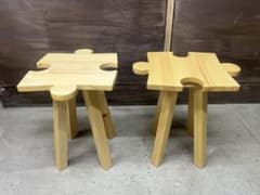 パズル型 木製スツール／インテリアオブジェ（ハンドメイド）のサムネイル