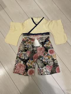 新品未使用 袴ロンパース ベビー服 70サイズ 黄色のサムネイル
