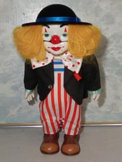 道化作家 むらいこうじ ピエロ 人形 オルゴール 約28㎝ 1986 日本製