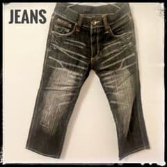 【美品】JEANS デニムパンツ L 短め丈 カジュアル 綿100%のサムネイル