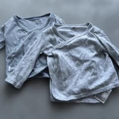 H&M 長袖カーディガン2枚セット（グレー・ストライプ）のサムネイル