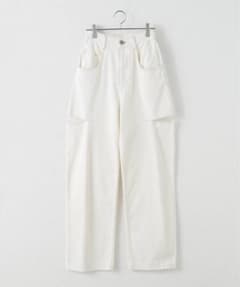 Maison Margiela カットアウト ワイドデニムパンツ ホワイト - メルカリ