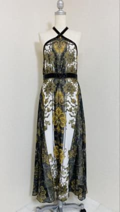 A-29【未使用タグ付き】KAREN MILLEN ホルターネック ロングドレス 