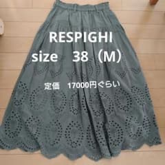 【値下げ】レスピーギ【RESPIGHI】  ロングスカート　　グリーン系のサムネイル