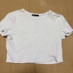ZARA クロップド丈　Tシャツ ホワイト Lのサムネイル