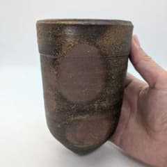 備前市無形文化財 岡田輝 備前焼 掛花入 花器 花瓶 フラワーベース