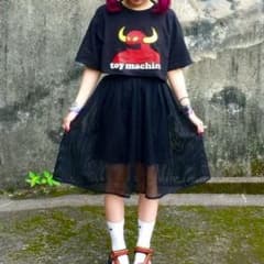 メッシュ シースルースカート ブラックのサムネイル
