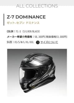 SHOEI ヘルメット Z-7 DOMINANCE TC-5 シルバー/ブラックのサムネイル