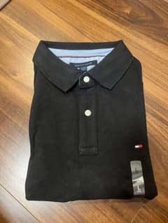 新品トミーフィルヒィガーTOMMY HILFIGER ブラックポロシャツ Lのサムネイル