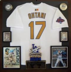 大谷翔平 2024 WS CHAMPIONS記念パッチ付ユニフォーム特別額装品3