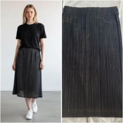 極美品】PLEATS PLEASE デニム風 プリーツスカート 3 ステッチ - メルカリ