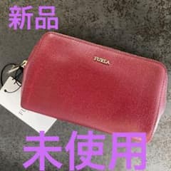 【新品】フルラ ポーチ FURLA  化粧ポーチ　濃赤のサムネイル