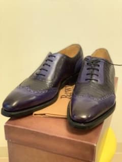 ☆ berwickビジネスシューズ 革靴 青紫 新品 未使用のサムネイル