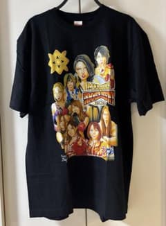 マリーゴールド 最初の両国大会記念 イラストTシャツ　XL マリーゴールド 両国大会記念 イラスト Tシャツ XLサイズ 黒 女子