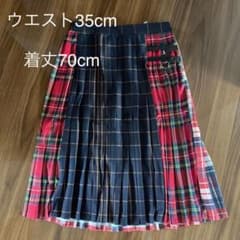 キルトスカート　タータンチェック　パッチワーク　プリーツスカートのサムネイル