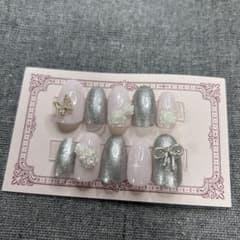 ネイルチップ／薔薇ネイル／バラネイル／蝶々ネイル／ちょうちょネイル／リボンネイルのサムネイル