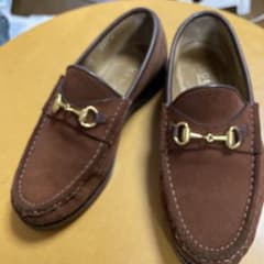 GUCCI グッチホースビットブラウン スエード ローファー22センチ