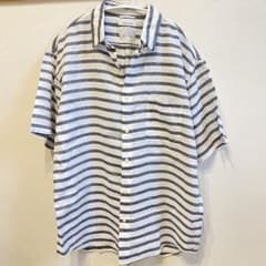 【美品】グローバルワーク リネンブレンドシャツ M 涼しげ オーバーサイズのサムネイル