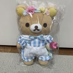 リラックマ リラックマストア限定 ぬいぐるみ チェックワンピース 花冠