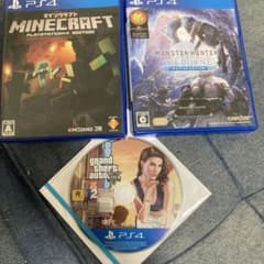 PS4 ゲームソフト 3本セットグランドセフトオート5マインクラフトアイスボーンのサムネイル