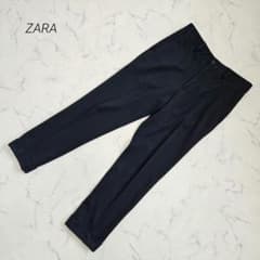 ZARA 4-Way Stretch Pants, Double Hem, Navy, Size 36