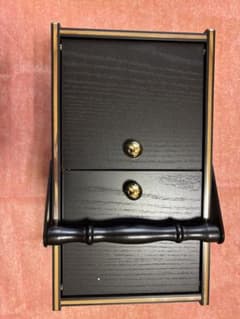 木製 裁縫箱 黒 赤　針箱 未使用のサムネイル
