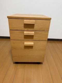 【完成品・送料込】サイドキャビネット キャスター・３段引き出し付 たのメル便のサムネイル