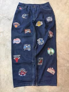 タ*6様 希少 00s NBA 全刺繍 デニムパンツ 38インチ B系 希少 00s NBA 全刺繍 デニムパンツ 38インチ B系 - メルカリ