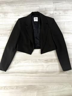 ZARA クロップド丈 ジャケット ブラウンのサムネイル