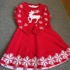 真っ赤なクリスマスワンピース130センチのサムネイル