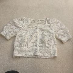 NOMAE■レースボレロ／花柄・白・M／USEDのサムネイル