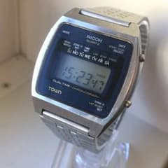 RICOH リコー 日本製 電池新品 ビンテージ デジタル腕時計 デュアル 
