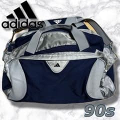 y2k adidas アディダス ボストンバッグ 90s ネイビー/シルバー - メルカリ