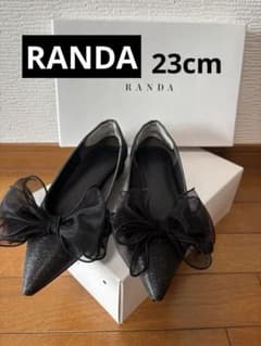 RANDA 2WAY リボン パンプス ブラック ラメのサムネイル