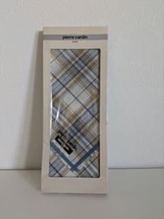 pierre cardin1枚、GHERARDINI2枚 チェック柄ハンカチ箱付のサムネイル