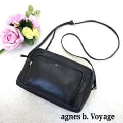 agnes b.VOYAGE アンジェル レザー ショルダーバッグ　ブラックのサムネイル