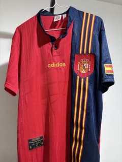 90年代 スペイン代表 adidas製 サッカーユニフォーム L ワールドカップのサムネイル