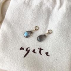 agete アガット K10 ピアスチャーム　ラブラドライト