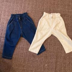 ⭐︎新品⭐︎オフホワイト&デニムパンツ 100 2点セットのサムネイル