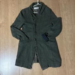 pas de calais ウールリネンアルパカ混 コート カーキ系 38 - メルカリ
