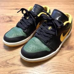 NIKE AIR JORDAN 1 LOW 黒×緑×黄　28cmのサムネイル