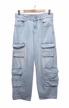 ZARA デニムカーゴパンツ ワイド バギー Y2K ギミック ダメージ加工