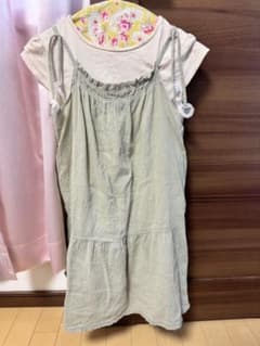 グリーン ティアードワンピース 半袖のサムネイル